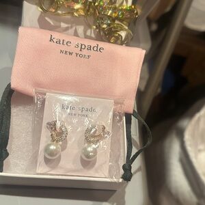 Kate Spade Glittering Silver and Pearl Earrings